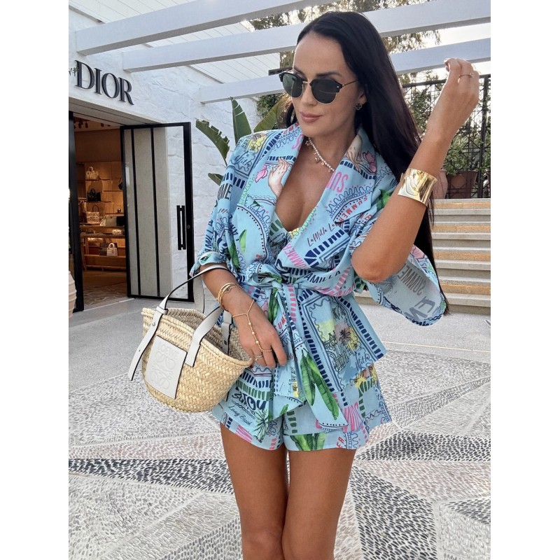 Set Summer z kimono niebieski Set Summer z kimono niebieski