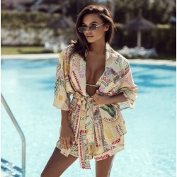 Set Summer z kimono zolty