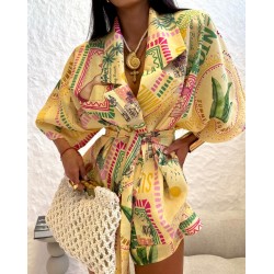 Set Summer z kimono zolty
