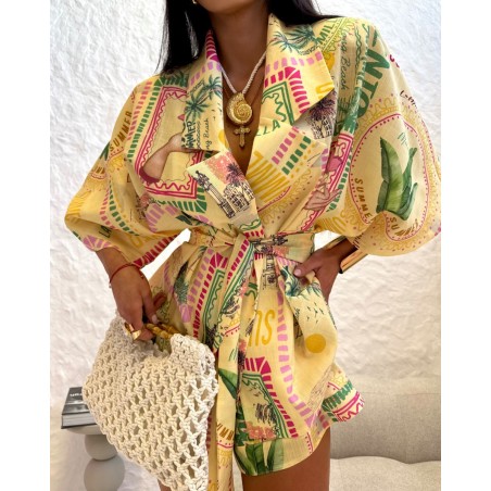 Set Summer z kimono zolty