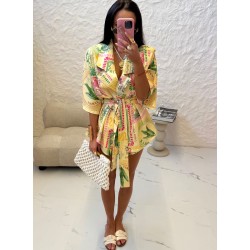 Set Summer z kimono zolty