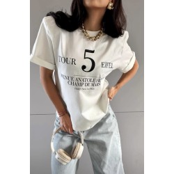 Tshirt 5 one size biel