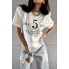 Tshirt 5 one size biel