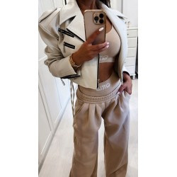 Ramoneska off white eko skora