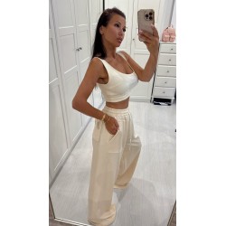 Set Emo long bra waniliowy