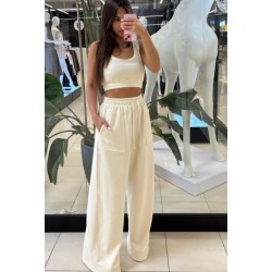 Set Emo long bra waniliowy