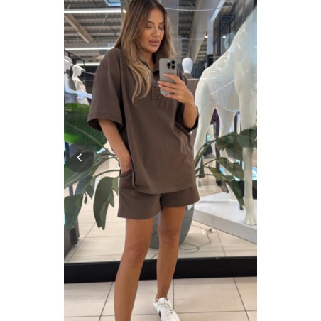 Set Emo Polo long tshirt czekolada