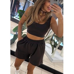 Set EMO bra ze spodenkami gorzka czekolada