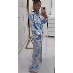 Lniany set Meduza blekit