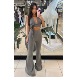 set Emo dzwony + top khaki