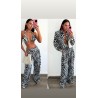 Lniany set Zebra