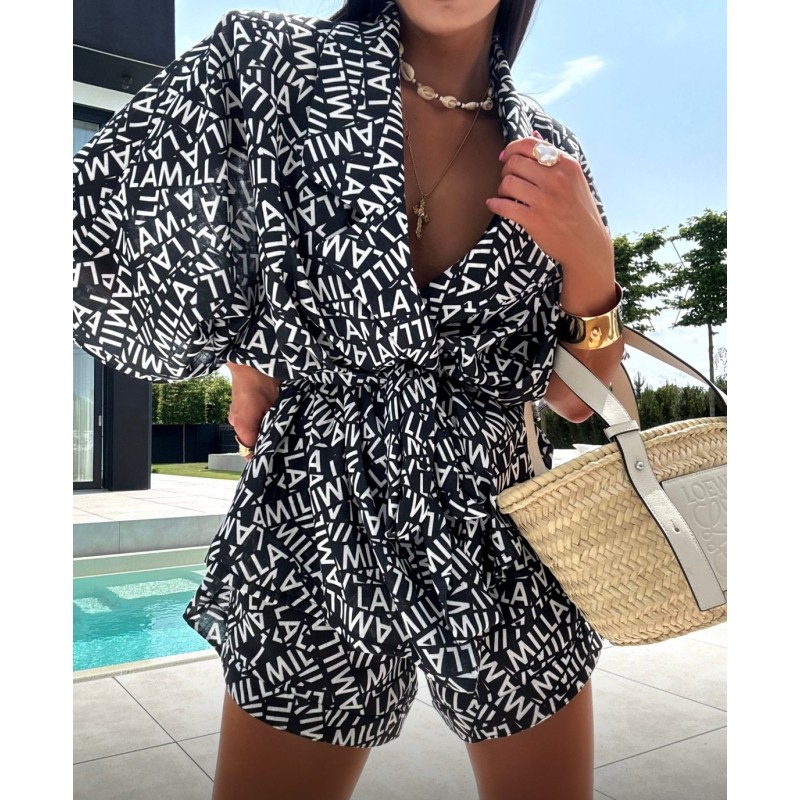 Set logo z kimono czarny