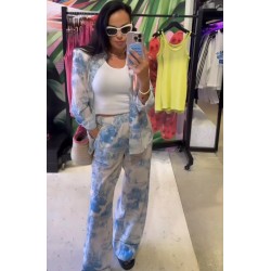 Lniany set Meduza blekit