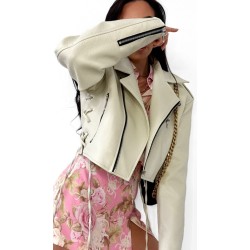 Ramoneska off white eko skora