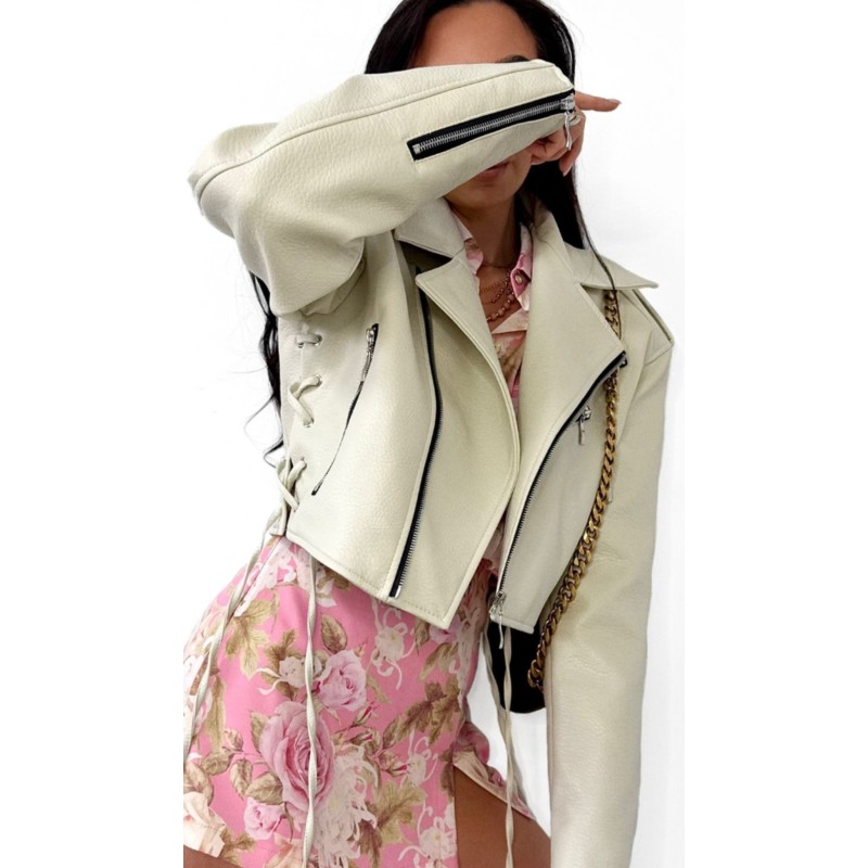 Ramoneska off white eko skora