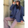 Marynarka bawelniana oversize granat