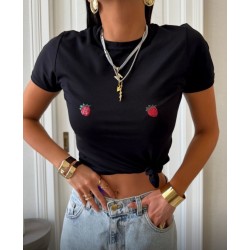 Tshirt La Milla truskawka czarny