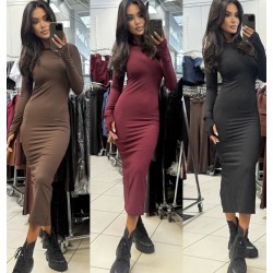 Sukienka tuba prazek z wycieciem na kciuk- bordo