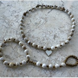 Kremowo bezowy zestaw z kamieni naturalnych