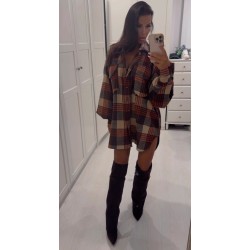 Flanelowa kurtka koszula OVERSIZE