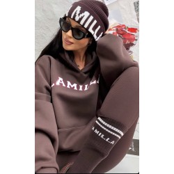 Bluza dresowa La Milla z kapturem braz