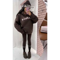Bluza dresowa La Milla z kapturem braz