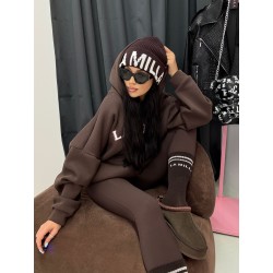 Bluza dresowa La Milla z kapturem braz