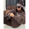 Bluza dresowa La Milla z kapturem braz