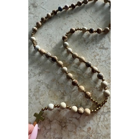 Rozaniec beżowa mozaika krotki