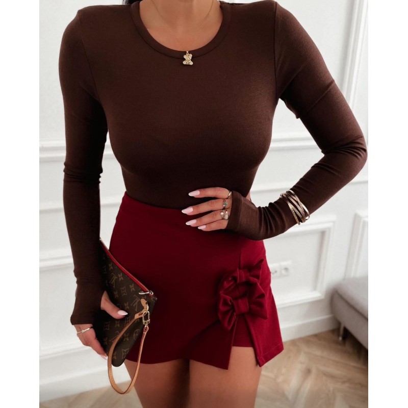 Bluzka wiskoza pod szyje poduszki braz