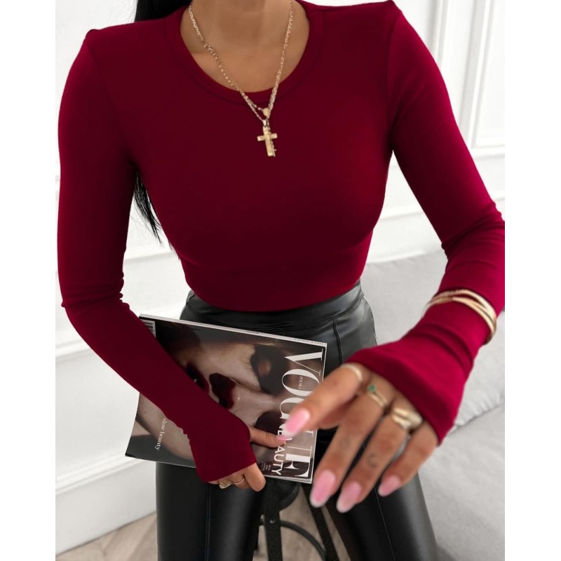 Bluzka wiskoza pod szyje bordo