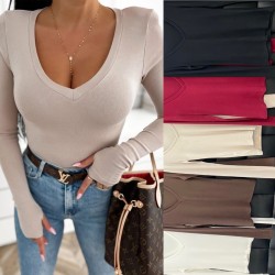 bluzka serek wiskoza z poduszkami