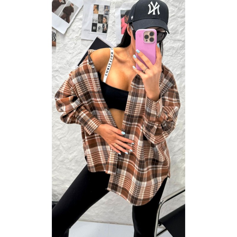 Koszula La Milla flanelowa karmelowo brazowa