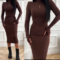 Sukienka polgolf wiskoza braz