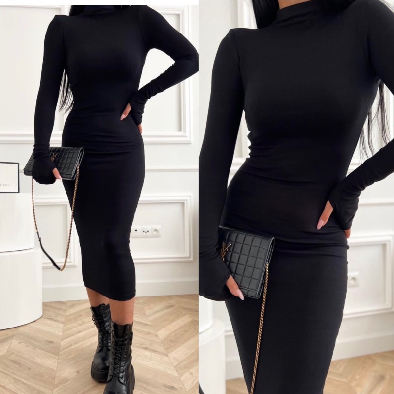 Sukienka wiskoza polgolf czarna