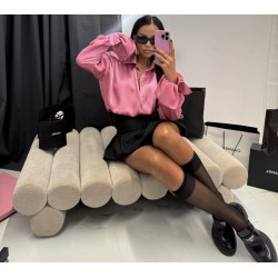 Satynowa koszula La Milla jasny roz