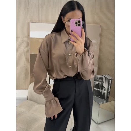 Satynowa koszula La Milla mocca