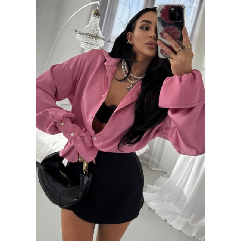 Satynowa koszula La Milla jasny roz