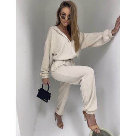 Sweterkowy kombinezon Gath z kapturem bez