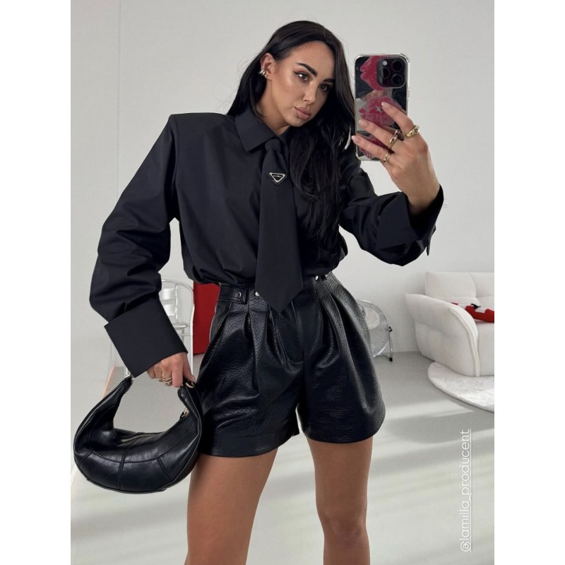 Spodenki  La Milla eko skora czarne