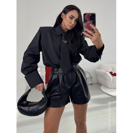 Spodenki  La Milla eko skora czarne