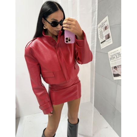 Spodniczka La Milla eko skora czerwien