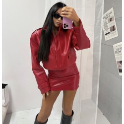 Spodniczka La Milla eko skora czerwien