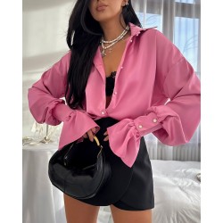 Satynowa koszula La Milla jasny roz