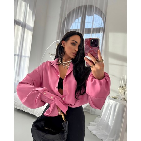 Satynowa koszula La Milla jasny roz