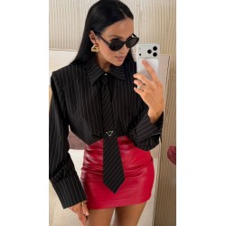 Koszula Krawat  Lamilla czarna w paski