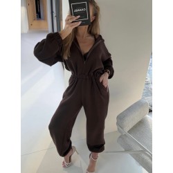 Sweterkowy kombinezon Gath czekolada