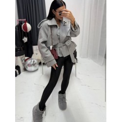 Krotki plaszcz Lamilla szary