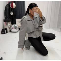 Krotki plaszcz Lamilla szary