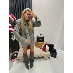 Koszula z krawatem Lamilla szara